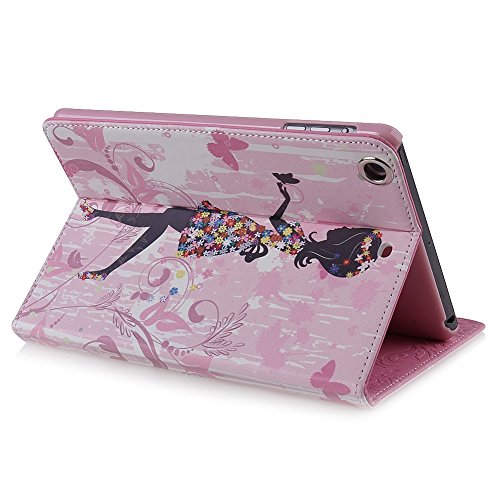 iPad mini Schutzhülle – Felfy Ultra Slim Flip Leather Case für / Apple iPad mini mini 2 mini 3 Tablet / Leder Hülle Etui Cover Handytasche / Bling Luxus Glitzer Glanz Steine Rhinetone Einfach Edel Fairy Fee Mädchen Girl Elf Blume Stil / 1x Rosa Flower Anti Dust Plug / 1x Pink Stylus - 4