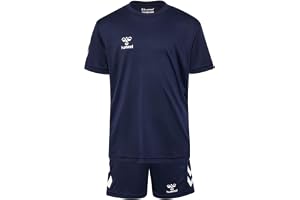 hummel logo set träningsoverall barn – tröja – sportdräkt för pojkar och flickor – träning & fotbollsset med shorts och t-shirt – tillverkad av 100% polyester