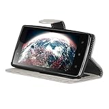 BONROY® Tasche Hülle für Handyhülle für Lenovo A2010 Angus2 Retro matte Leder PU Leder Flip Schutzhülle Case Cover Etui Lederhülle mit Silikon Back Cover PU Leder Handytasche im Bookstyle Stand Funktion Kartenfächer Schale Stoßfest Handyhülle für Lenovo A2010 Angus2 - 