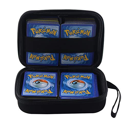 Anter Etui de Transport Rigide pour Cartes à Collectionner Pokemon, Support de Jeu de Cartes avec séparateur Amovible (Black A)