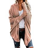iHENGH Vorweihnachtliche Karnevalsaktion Damen Winter Warm Bequem Mantel Lässig Mode Frauen Womens aus der Schulter Pullover lässig gestrickte lose Lange Ärmel Jacke (Braun,L)