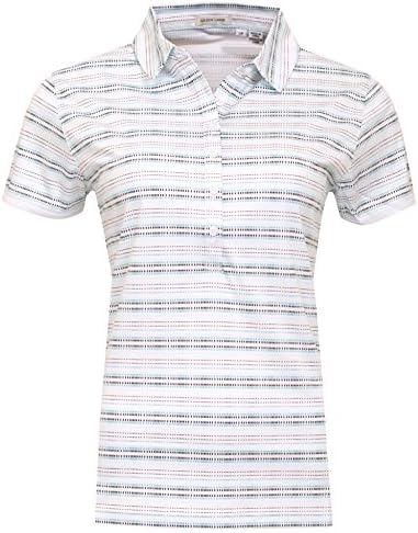 Green Lamb Ladies Mini Geometric Print Short Sleeve Polo Shirt