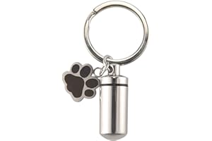 Dropfree Edelstahl Haustier Hunde Charm Zylinder SchlüSsel Bund für Ashes Haar Memorial mit FüLlset und Tasche
