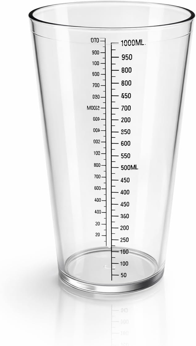 Vaso Batidora de Mano 1000 ml – Vaso Batidor, Vaso Medidor Cocina, Vaso Medidor Batidora, Medidores de Cocina – Compatible con Batidora Braun, Cecotec - Jarra Medidora Plastico, Taza Batidora sin BPA