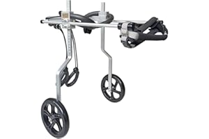 KAJILE Verstellbarer 2-Rad-Hunderollstuhl, XS-1 Größe für die Rehabilitation der Hinterbeine von behinderten Hunden,Geeignete Höhe 19.5-26 cm, Breite 14-18 cm, Länge 15–22