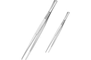 Diompirux 2 Pezzi 20CM + 30CM fini da Pinze da Cucina, Pinze da Cucina Professionale in 304 Acciaio INOX, Pinzette Dritte, Pinzette per Barbecue, per Adatte per Chef, Bistecche, Barbecue, Cucinare