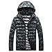 Produktbild Mymyguoe Jacke Herren Sweatshirt Der Winter-beiläufige Camouflage-Druck der Männer verdicken den mit Kapuze Baumwolljacke-Mantel Steppweste Outdoor Sportweste Funktionsweste