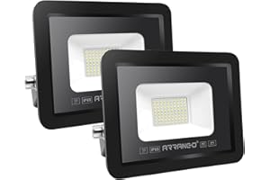 Lot de 2 spots LED pour extérieur haute luminosité W lm AOMEX 220 V étanche IP65 Phares LED d'extérieur pour jardin cour garage carré (naturel-4500 K, 50 W)