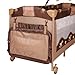 Baby Bed Travel Cot (Brown) Portable Child Furniture with Toys 0-36 months