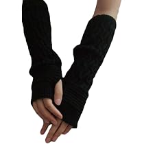 DUNKOING Gestrickte Armwärmer Mit Häschen-Design – Fingerlose Handschuhe, Y2K Stil, Für Damen & Mädchen
