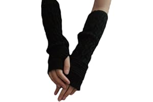 HENGSONG Damen Mädche Winter Fingerlose Armstulpen Stricken Pulswärmer Lange Elastische Halbfinger Handschuhe Fingerlose Handwärmer Sporthandschuhe