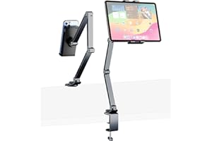 VIKOBESS iPad Halterung 360°Drehbar, Aluminium Tablet Halterung Tisch Verstellbar, Faltbare Tablet Ständer, Kompatibel mit iPad, Galaxy Tab, Kindle und alle Geräte von 4,7~15.6 Zoll