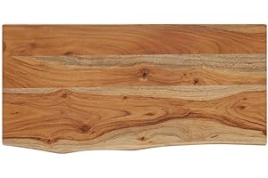 vidaXL Estante de Pared Rectangular, Balda Repisa para Libros CD, Anaquel Flotante, Estantería Expositora Colgante, Madera de Acacia Borde Vivo