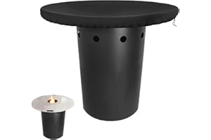 JIDRMC Feuerplatte Abdeckung Schutzhülle Rund, 420D Feuerschale Abdeckplane,80cm Grillplatte Schutzhülle Wasserdicht Anti-uv, Feuerplatte Zubehör, für eine Feuerplatte/Grillplatte (Schwarz)