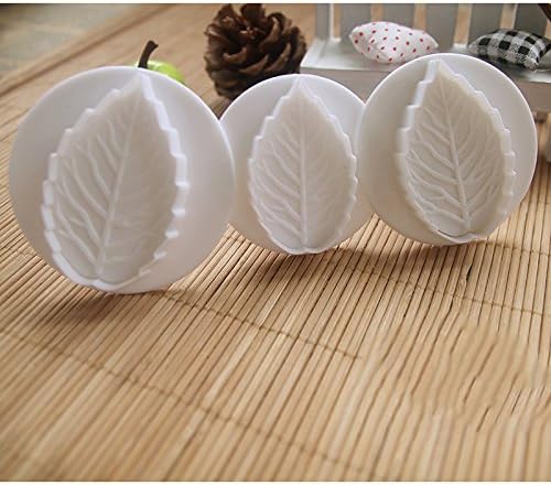 XSMN 1 Set (3 Pcs) Leaf Plunger Cutters Sugarcraft Cake Decorating