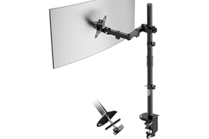 PUTORSEN Supporto monitor scrivania Schermo PC 13-35‘’, Super alto Braccio per Monitor Singolo 2 Opzioni di Montaggio, capacità di Peso Fino a 9 kg