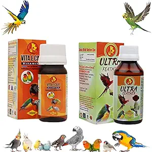 Pet Care International (PCI) Combo Vita E-Care (30ml) and UltraFeather (30ml) || Provide Essential Vitamins & Minerals for Healthy Bird Healthcare