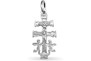 Sebaoth Cruz de Caravaca Bendecida - Plata de ley 925 - Dije con Angeles - Fabricada y enviada desde Caravaca. Tamaño a elegir. Ideal para regalo (2.2 cm)