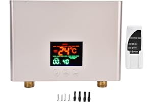 Cryfokt 5500W Snabbvattenberedare med Digital Display, Snabbuppvärmningsfjärrkontroll för Badrumstillbehör