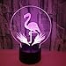 Produktbild LED Nachtlicht 3D Lamp USB Power Flamingo 7 Colors Amazing Optical Illusion Kids Bedroom Farben Touch-Schalter Ändern Baby Schlafzimmer Schlaf Lichter Night Light Spielzeug das Beste