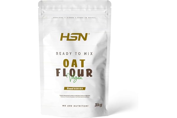 HSN Harina de Avena de Sabores Instantánea en Polvo | Sin Sabor 3Kg = 60 Tomas por Envase | Sin Azúcares Añadidos | Ideal Tortitas de Avena, Batidos de Proteínas | No-GMO, Vegano