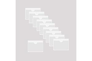BAIWOAK 10 custodie trasparenti adesive per tasche, in plastica, autoadesive, per carte di indice, pianificatori, armadi, mensole (115 x 77 mm)