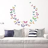 Decowall DW-1602 Aquarell Schmetterlinge Wandsticker Wandaufkleber Wandtattoo Kinderzimmer - 2
