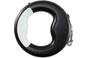 Asudaro Smycz dla psa, automatyczna, regulowana, wysuwana smycz dla psa, 3 m, prowadnica na pasek, nylonowa, przenośna, wysuwana smycz dla małych i średnich zwierząt domowych, czarna