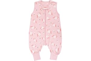 WYTbaby Sacco Nanna con Piedini 100% Cotone Sacco Nanna 0.5 Tog, Ultra-Morbido Senza Maniche Sacco Nanna Estivo Per Bambine e Bambini 70cm/6-18 Mesi