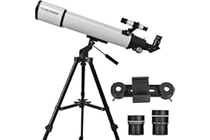 CELTICBIRD Télescope astronomique avec Ouverture de 80 mm et 600 mm - Télescope de Voyage pour Adultes et débutants - Support AZ avec Sac à Dos, Filtre Lune, Adaptateur de téléphone