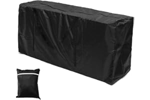 BOTTLEWISE Garden Furniture Cushion Storage Bag Large Heavy Duty Waterproof 210D Oxford Fabric Furniture Seat Protector Cushion Cover with Zipper Christmas Tree Holiday Decor Storage Bag (Black, 173*76*51CM)