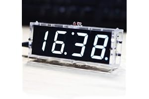 TICFOX Gör-det-själv digitalklocka byggsats, 4-siffrig LED-klocka med automatisk tid/temperaturdisplay, timerfunktion, elektr