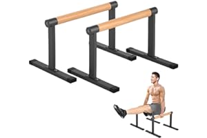 ‎BOUNABAY Parallettes Bars, Bounabay Liegestütz-Ständer, Griff-Set, Heim-Fitness-Studio, Parallele Dip-Bars für Körpergewicht, Workout-Station, Calisthenics (Schwarz, groß)