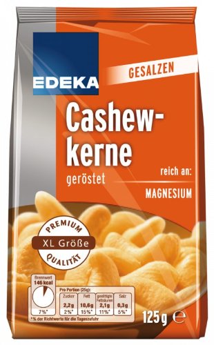 EDEKA Cashewkerne geröstet gesalzen 125g EDEKA Cashewkerne geröstet gesalzen 125g