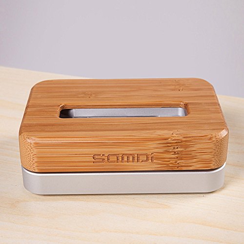 SAMDI Luxus Bambus Aluminium Handy Docking Ladestation Halterung für Apple iPhone 6 Plus 5S 5C 4S - 5