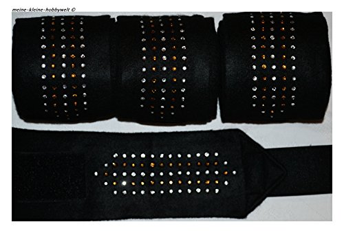 Preisvergleich Produktbild Tolle Strass Bandagen , Gr. Warmblut , 4 Stck , schwarz, NEU , Hingucker