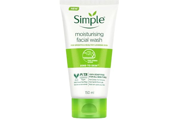 Simple Kind To Skin Moisturising Facial Wash 150 ml 100% Soap-Free Facewash that leaves your skin moisturised For normal to dry skin