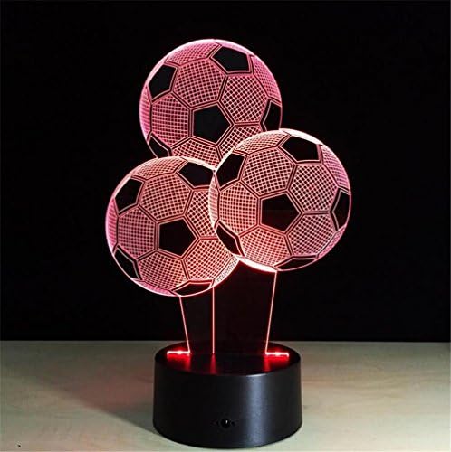 LUCKY GODDESS 3D LED Lamp Football Optical Illusion Night Light Decor Lights Visual Table Glow Lamp Remote Control