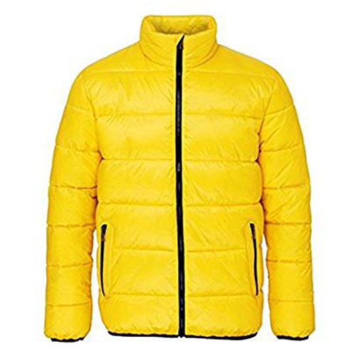 Men's Venture Supersoft Padded Jacket Black Contrast on Zips 2786 (XX-Large, Bright Yellow / Black)