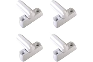 DS-IDOLS 4pcs/8pcs/12pcs Sash Blocker Window Jammer - White Zinc Cast Alloy - Extra Security Locks for UPVC/PVC Door/Window Restrictor Lock (4)