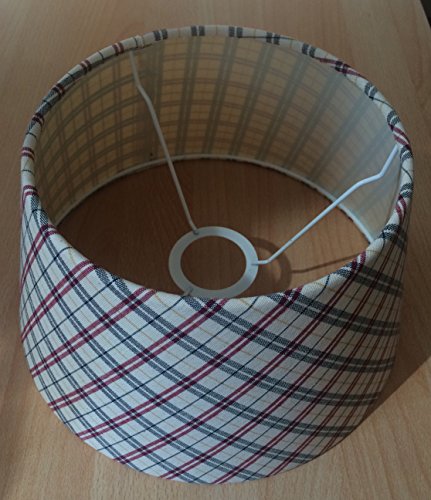 Ersatzschirm Oxford , E14 Schirm ,Glas ,Lampenschirm ,Ersatzglas ,Landhaus Aufsteckschirm , Stoffschirm, kariert - 2