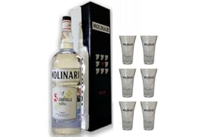 MOLINARI SAMBUCA MAGNUM 3 LITER LIMITED EDITIONCON 6 Glser