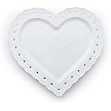 Hervit Piatto Cuore Porcellana Traf.Bianco 20Cm