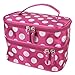 Japace® High Premium Fashion Design Multifuctional Womens Ladies Girls Cute Polka Dots Pattern Double Layer Dual Zipper Cosmetic Bag Toiletry Bag Makeup Bag Hand Case Bag Tool Storage -Style 5