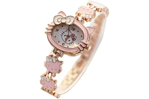 FASHION YO Analogue Quartz Watch with Stainless Steel Strap Bracelet Cats Girls Toddler Watches Gifts for Kids Birthday Gifts Gift Box