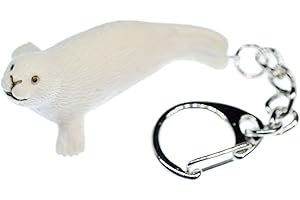 Miniblings Baby Seal Key Ring Chain White