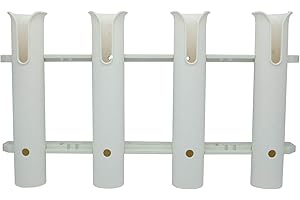 HIUMI Wandmontierte Angelrutenhalter, Röhren, Glieder, Angelrutenhalter, Rackauflagen (4-polig, weiß)