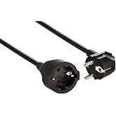 Schuko Power Extension (1 Metre, Black)
