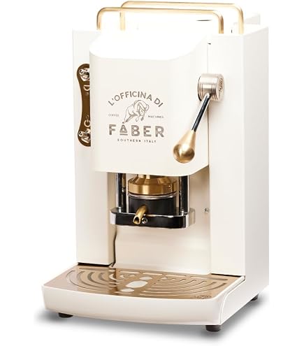 MACHINE À CAFÉ FABER PRO DELUXE - Dosettes ESE 44mm - Laiton Et ABS - 15 Bars - Chauffe-tasses Intégré - Rose Corail