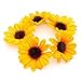 Daisy Flower Bun Ring Garland Scrunchie Elastic Hair Band (YELLOW).